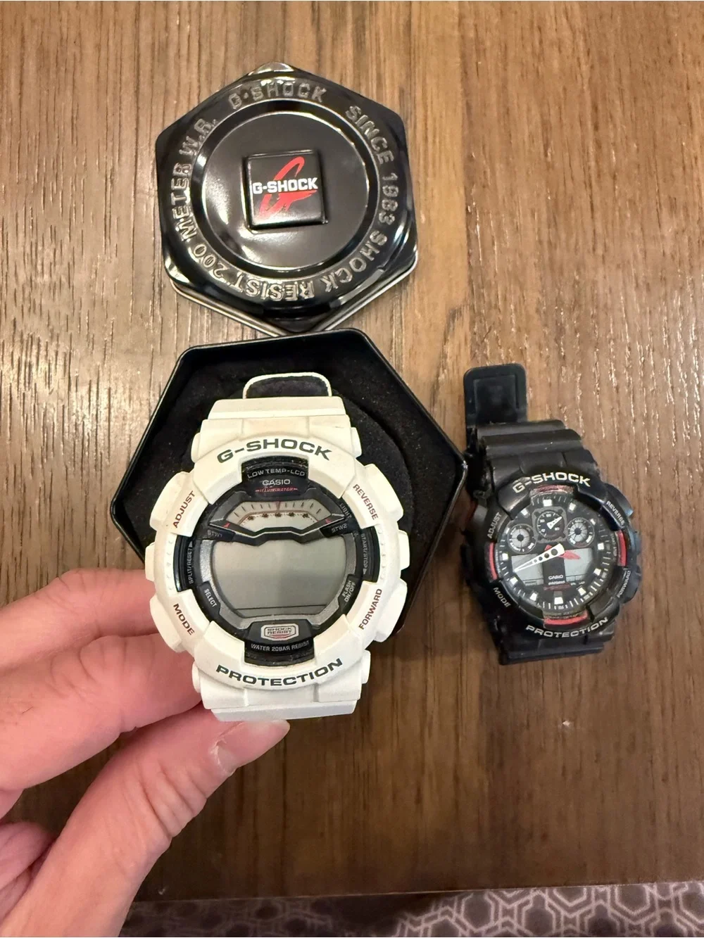 Casio G-SHOCK White Digital Sport Watch with Black Dial Accents
